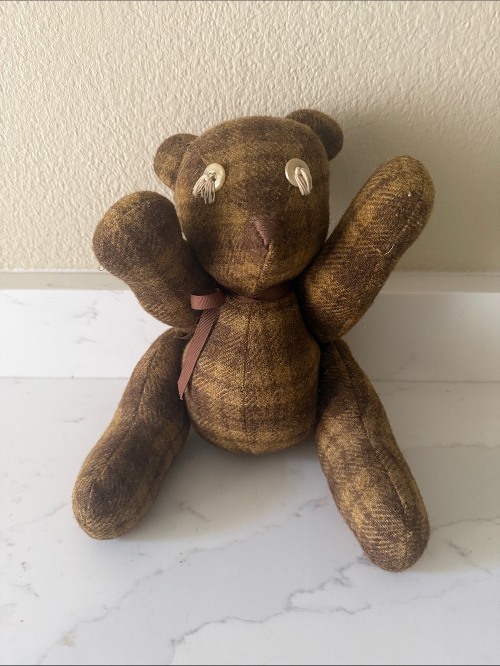 Vintage Handcrafted Tartan Stuffed Bear